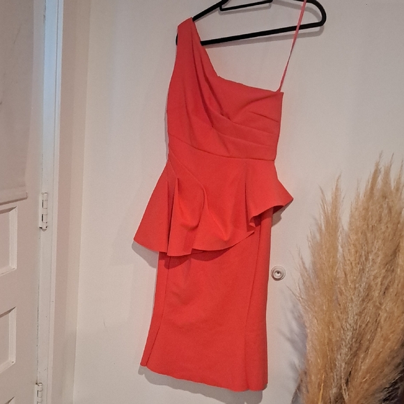 Chiara Boni Coral One-Shoulder Size 2 B105